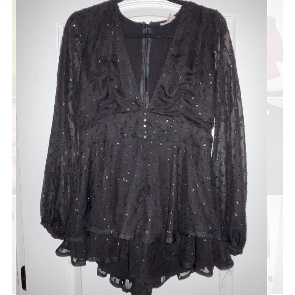 Black Showpo Romper With Deep V Front. - image 1